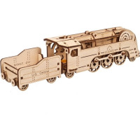 Ugears 3D dřevěné mechanické puzzle MINI Lokomotiva