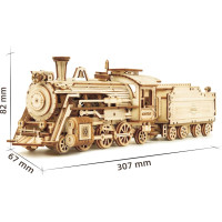 RoboTime dřevěné 3D puzzle Parní lokomotiva