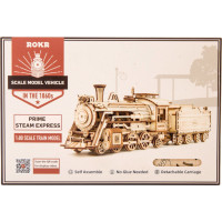 RoboTime dřevěné 3D puzzle Parní lokomotiva