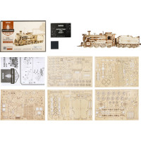 RoboTime dřevěné 3D puzzle Parní lokomotiva