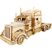 RoboTime dřevěné 3D puzzle Americký tahač