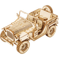 RoboTime dřevěné 3D puzzle Vojenský džíp