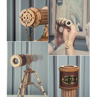RoboTime 3D dřevěné mechanické puzzle Pirátský dalekohled