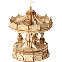 RoboTime dřevěné 3D puzzle Veselý kolotoč