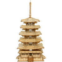 RoboTime dřevěné 3D puzzle Pětipatrová pagoda