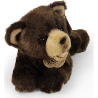 Rappa Plyšový medvěd tmavě hnědý ležící 15 cm ECO-FRIENDLY