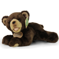 Rappa Plyšový medvěd tmavě hnědý ležící 15 cm ECO-FRIENDLY