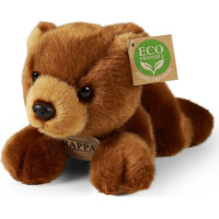 Rappa Plyšový medvěd hnědý ležící 20 cm ECO-FRIENDLY