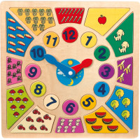 small foot Vkládací výukové puzzle nauč se hodiny