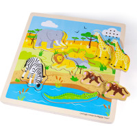 Bigjigs Toys Vkládačka se zvukem Safari