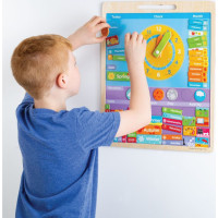 Bigjigs Toys Anglický magnetický kalendář s hodinami