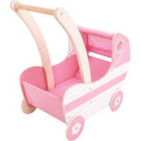 Bigjigs Toys Dřevěný kočárek pro panenky