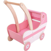 Bigjigs Toys Dřevěný kočárek pro panenky