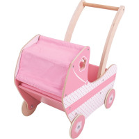 Bigjigs Toys Dřevěný kočárek pro panenky