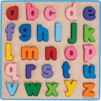 Bigjigs Baby Dřevěné puzzle Abeceda malá písmena