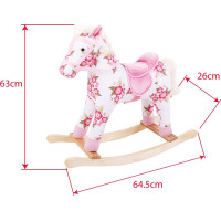Bigjigs Toys Dřevěný houpací kůň s květy