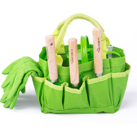 Bigjigs Toys Zahradní set nářadí v plátěné tašce zelený