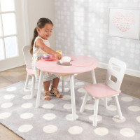Kidkraft Set stůl a 2 židle růžovobílý