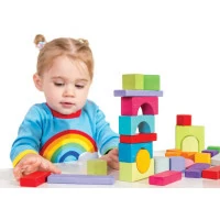 Le Toy Van Petilou Vozík s duhovými kostkami