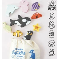 Le Toy Van Petilou Skládací věž Oceán 9 ks