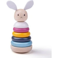 Bigjigs Baby Dřevěná motorická nasazovací věž králíček