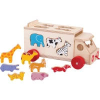 Bigjigs Toys Dřevěné auto se zvířátky
