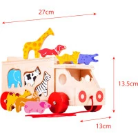 Bigjigs Toys Dřevěné auto se zvířátky