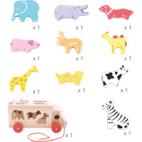 Bigjigs Toys Dřevěné auto se zvířátky