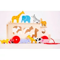 Bigjigs Toys Dřevěné auto se zvířátky