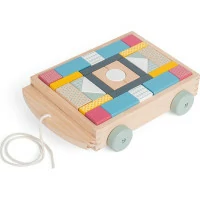 Bigjigs Toys Vozík s dřevěnými kostkami