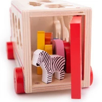 Bigjigs Toys Dřevěné auto se zvířátky safari