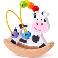 Bigjigs Baby Motorický labyrint houpačka kravička