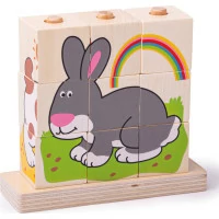 Bigjigs Baby Nasazovací kostky zvířátka