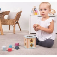 Bigjigs Toys Motorická kostka modrá