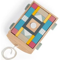 Bigjigs Toys Vozík s dřevěnými kostkami