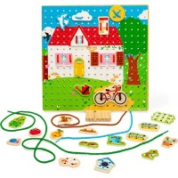 Bigjigs Toys Provlékací deska domeček