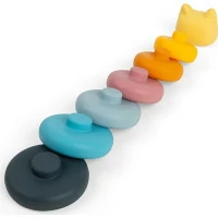 Bigjigs Toys Silikonová stohovací věž Kočka