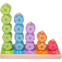 Bigjigs Baby Nasazování barevných květinek