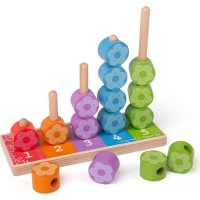 Bigjigs Baby Nasazování barevných květinek