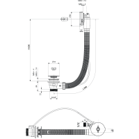 Polysan Vanová souprava s napouštěním, bovden, délka 800mm, zátka 72mm, bílá 71853.10