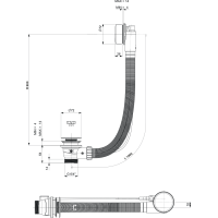 Polysan Vanová souprava, bovden, délka 1000mm, zátka 72mm, černá mat 71854.21