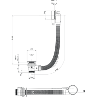 Polysan Vanová souprava, bovden, délka 600mm, zátka 72mm, černá mat 71850.21