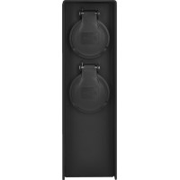 Solight zahradní sloupek IP44, plast, 2 zásuvky, hranol, černý