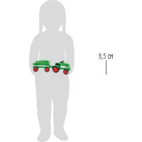 small foot Dřevěný traktor s vlečkou zelený