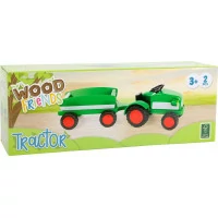small foot Dřevěný traktor s vlečkou zelený