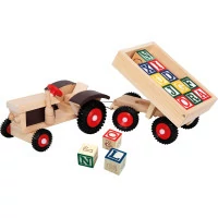 Bino Traktor s gumovými koly a vlečkou ABC