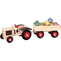 Bino Traktor s gumovými koly a vlečkou ABC