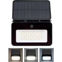 Solight LED solární světélko se senzorem, 6W, 660lm, 3CCT, Li-Ion, černá