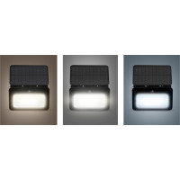 Solight LED solární světélko se senzorem, 6W, 660lm, 3CCT, Li-Ion, černá