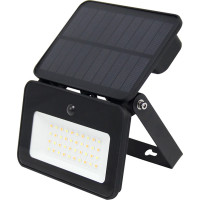 Solight LED solární světélko se senzorem, 6W, 660lm, 3CCT, Li-Ion, černá